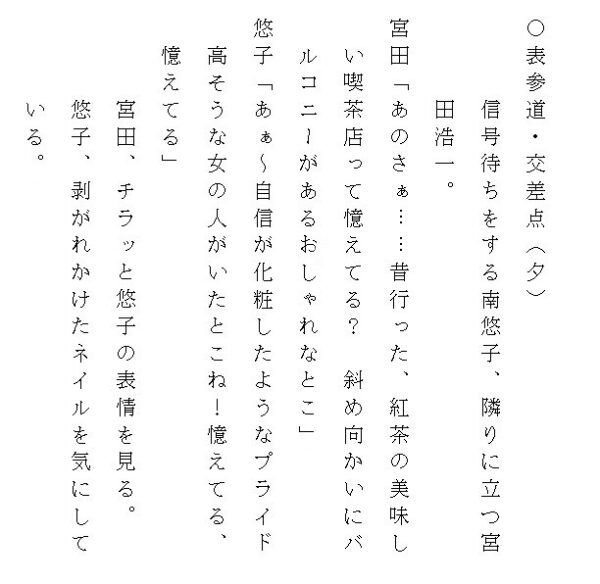 脚本（シナリオ）の柱・ト書・セリフ