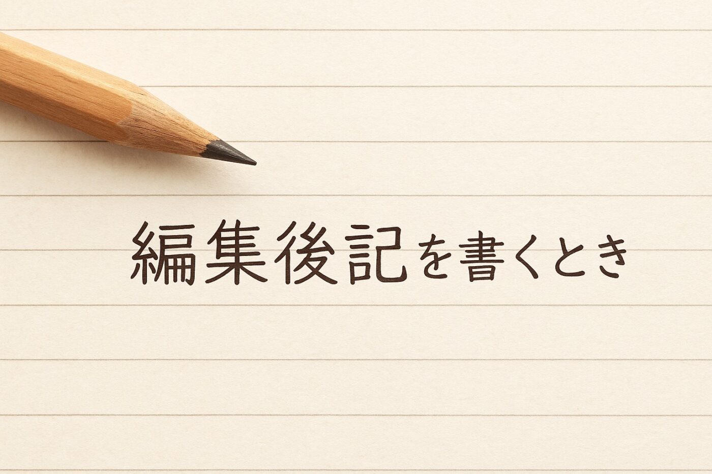 編集後記を書く